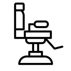 Barber Chair Vector Line Icon Design