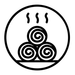 Hot Towel Treatment Vector Line Icon Design