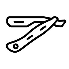 Straight Razor Sharpening Vector Line Icon Design