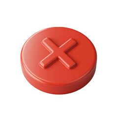 Bold red button symbolizing rejection or cancellation rests on a smooth white surface, inviting intrigue and interaction in a modern design context