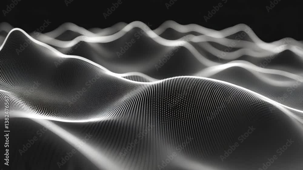 Poster digital abstract waves display intricate patterns and textures generative ai