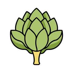 Obraz premium Artichoke Vegetable Vector art, Green, Fresh, Healthy, Food, Drawing
