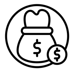 Cost Reduction Strategy Vector Line Icon Design