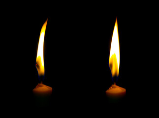 Fototapeta premium Candlelight and flame Black illustration lights with dark background at night, bright celebration, a funeral with death in a cemetery.