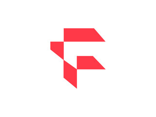 abstract f letter logo