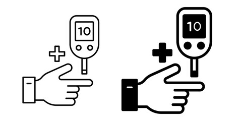   Diabetes Test   Icon Line & Glyph Style