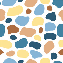 A pattern of multicolored circles on a white background