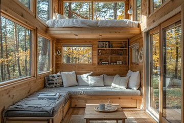 interior of a hotel room. Generative AI