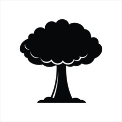 Nuclear Explosion Vector Art Comic Style Mushroom Cloud Illustration