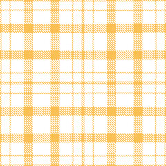 Elegant Seamless Tartan featuring Light butterscotch and Vivid white Fabric Design