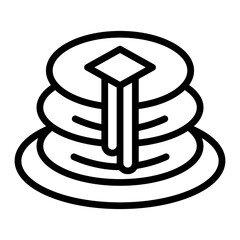 Pancakes Stack Vector Line Icon Design