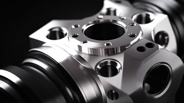 Mechanical Precision: A close-up shot showcasing a highly detailed, polished metal gear assembly, emphasizing its intricate design and technological finesse. 