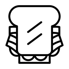 BLT Sandwich Vector Line Icon Design
