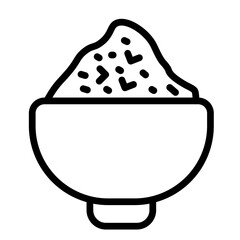 Coleslaw Bowl Vector Line Icon Design