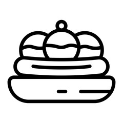 Banana Split Vector Line Icon Design