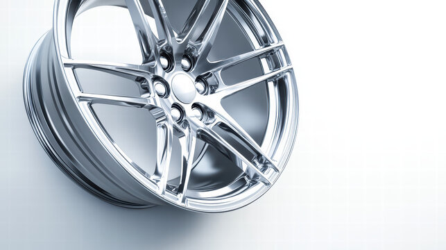 Chrome Wheel: Capturing the gleam of a modern, chrome-plated wheel. This shot evokes a sense of sleek design and cutting-edge technology. 