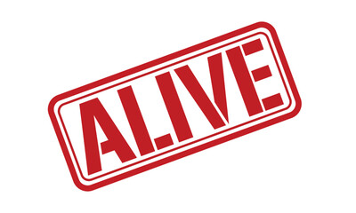 ALIVE red stamp text vector, rubber stamp