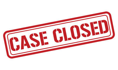 CASE CLOSED red stamp text vector, rubber stamp
