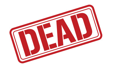DEAD red stamp text vector, rubber stamp