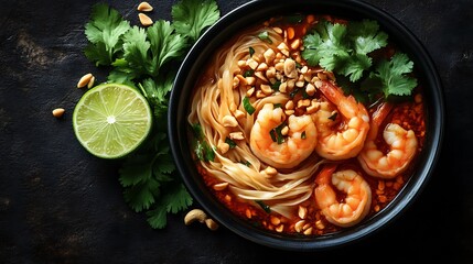 Shrimp Noodle Soup with Lime and Peanuts Fresh Asian Cuisine