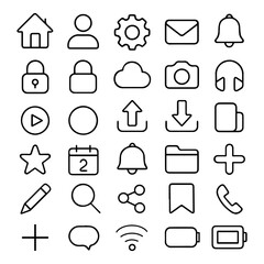 30 Eco Line Icons – Clean & Minimalist Symbols for Sustainable Living & Green Tech, png