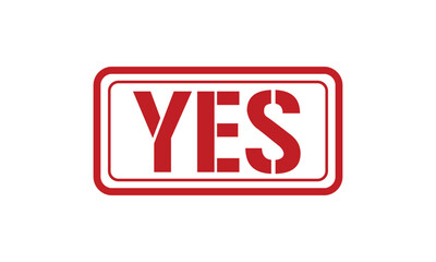 YES red stamp text vector, rubber stamp
