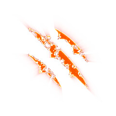 Burning icon claw marks on transparent background. Looks like burnt paper