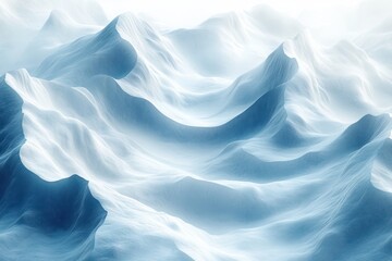 Obraz premium Snowy Landscape with Isolated Hills and Smooth Textures