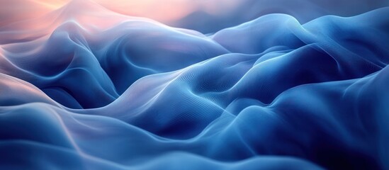 Obraz premium Abstract Blue Waves: A Serene Digital Landscape