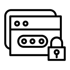 Password Manager Vector Line Icon Design
