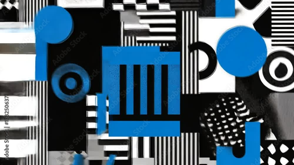 Poster dynamic abstract geometric design with contrasting colors and patterns generative ai