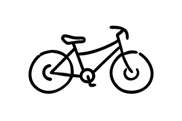 Fototapeta premium Bicycle Doodle: Playful Hand-Sketched Vector Illustration
