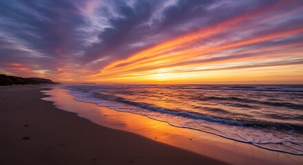 Fototapeta premium Sunrise Serenade AI Generated