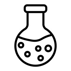 Alchemy Flask Vector Line Icon Design