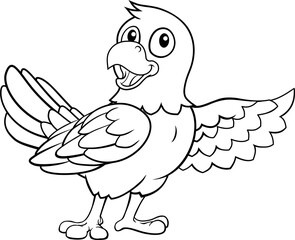 Parrot Macaw Bird Cartoon Coloring Mascot