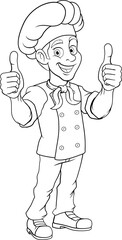 Chef Baker Cartoon Cook Food Man Mascot Character
