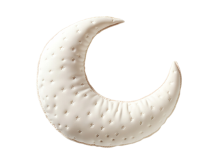 Moon shaped decorative pillow isolated on transparent background