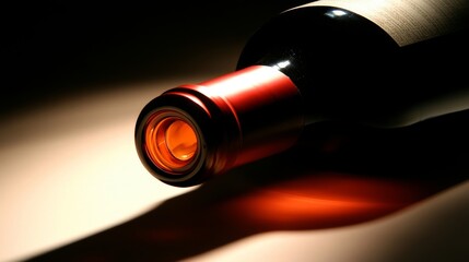 Elegant Wine Bottle Under Scrutiny: A Captivating Still Life