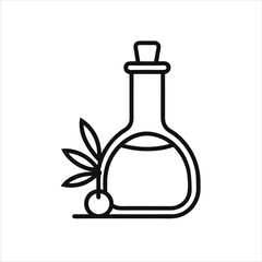 Pure Olive Oil Icon Organic Food Line Art Vector