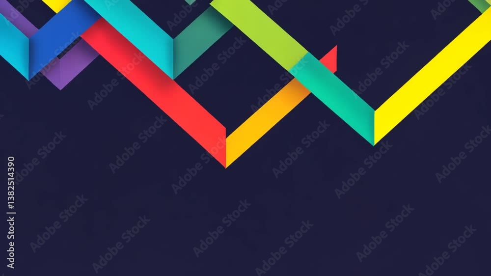 Poster multicolored abstract logo design with dynamic shapes for branding generative ai