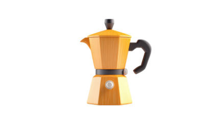Vibrant orange stovetop espresso coffee maker with a classic vintage inspired design for a cozy and caffeinated morning routine