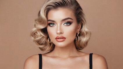 Fototapeta premium Portrait of a woman with delicate makeup