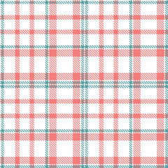 Mellow white and Metallic salmon pink Seamless Tartan Fabric Design