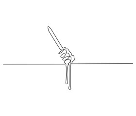 Continuous one line drawing of honey drips. Single line drawing illustration of fresh honey drips from a spoon. Honey concept vector art. Doodle line illustration.