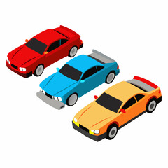 Naklejka premium red and yellow car