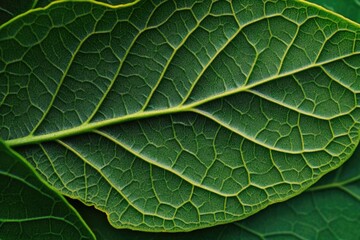 Leaf Veins. Green Leaf Veins Pattern for Horticulture and Botany