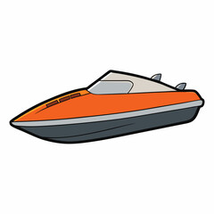 Naklejka premium speed boat isolated on white