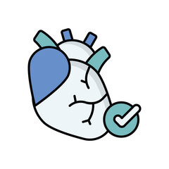 Healthy Heart icon isolated on a white background. Vector illustration.