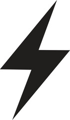 Black Lightning Bolt Symbol on White Background