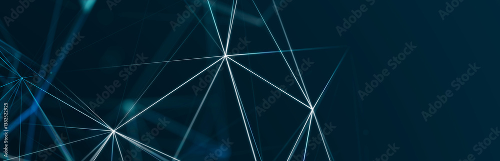 Poster technology background. honeycomb concept. big data. hexagonal space with connected dots and lines. 3